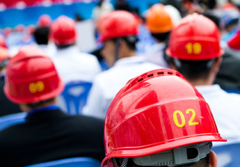 construction workers with helmet