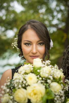 Beautiful Bride Portrait with flowers