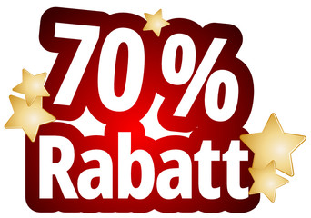 70 Prozent Rabatt