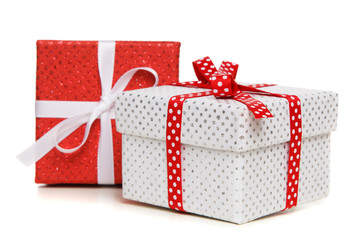 Fototapeta premium Gift boxes isolated on white background