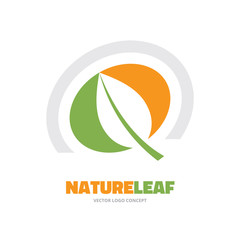 Nature leaf - vector logo concept in minimal classic style.