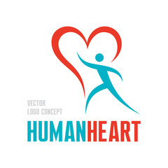 Human heart - vector logo illustration. Human character logo.