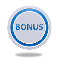 bonus circular icon on white background