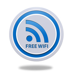 Free wifi circular icon on white background