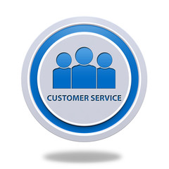Customer service circular icon on white background