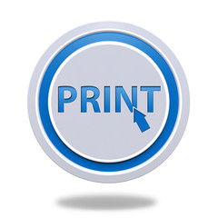 Print circular icon on white background