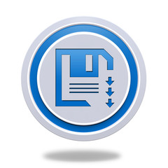 Save circular icon on white background