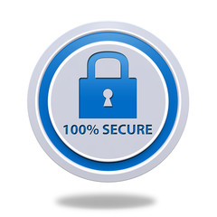 Lock circular icon on white background