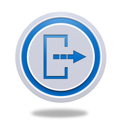 Logout circular icon on white background