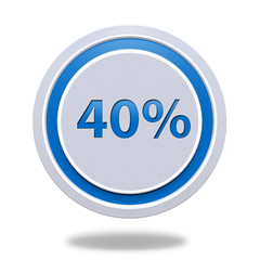 Fourty percent circular icon on white background