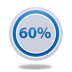 Sixty percent circular icon on white background