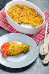 Baked Pasta with pork meat