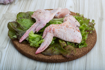 Raw chicken wings