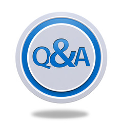 Q&A  circular icon on white background