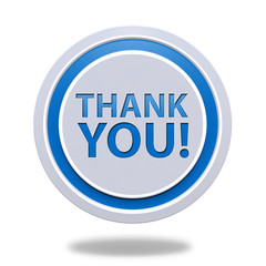 Thank you circular icon on white background