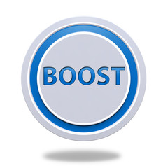Boost circular icon on white background