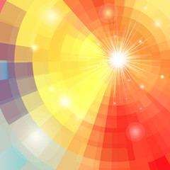 Abstract colorful background with sun