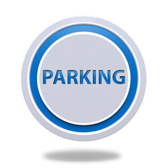 Parking circular icon on white background