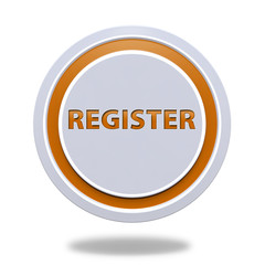 register circular button on white background