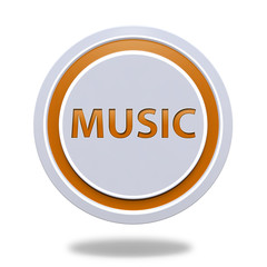 music circular icon on white background