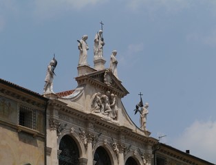 Fototapeta na wymiar The facade of the church saint Vincent in Vicenza