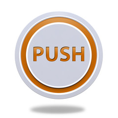 push circular icon on white background