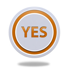yes circular icon on white background