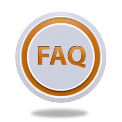 faq circular icon on white background