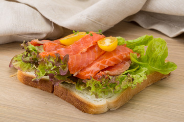 Sandwich with salmon