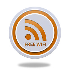 Free wifi circular icon on white background