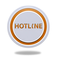 Hotline circular icon on white background