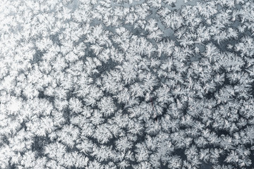 Snowflakes on frozen window