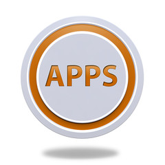 Apps circular icon on white background