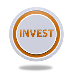 Invest circular icon on white background