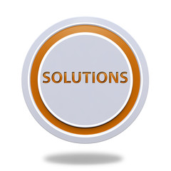 Solutions circular icon on white background