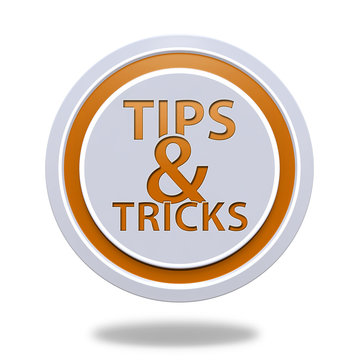 Tips & tricks circular icon on white background
