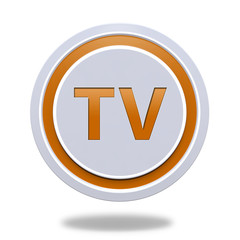 TV circular icon on white background