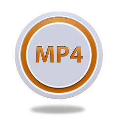 MP4 circular icon on white background