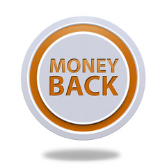 Money back circular icon on white background