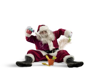 Santa claus on the beach