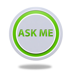 ask me circular icon on white background