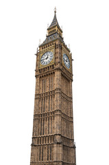 Fototapeta na wymiar Big Ben in London on white background