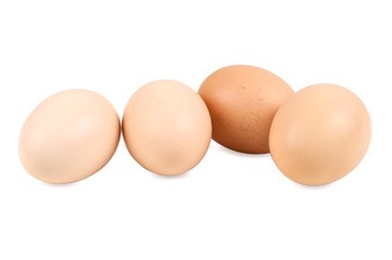 Eggs isolated on white background