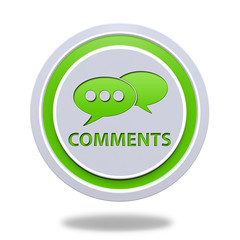 Comments now circular icon on white background