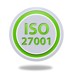 Iso 27001 circular icon on white background