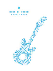 Vector abstract swirls guitar music silhouette pattern frame