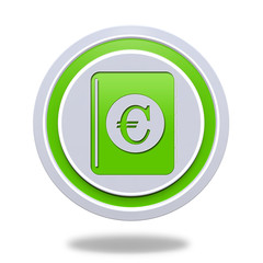 euro money book circular icon on white background