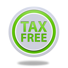Tax free circular icon on white background