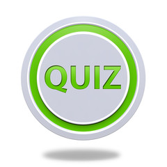 Quiz circular icon on white background