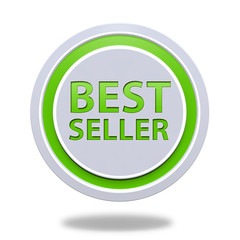 Best seller circular icon on white background